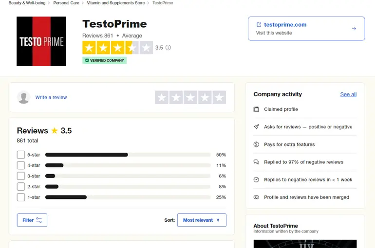 Testoprime customer reviews